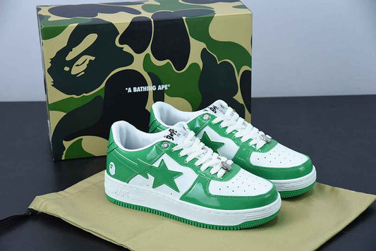 A Bathing Ape Bape Sta Low White Green