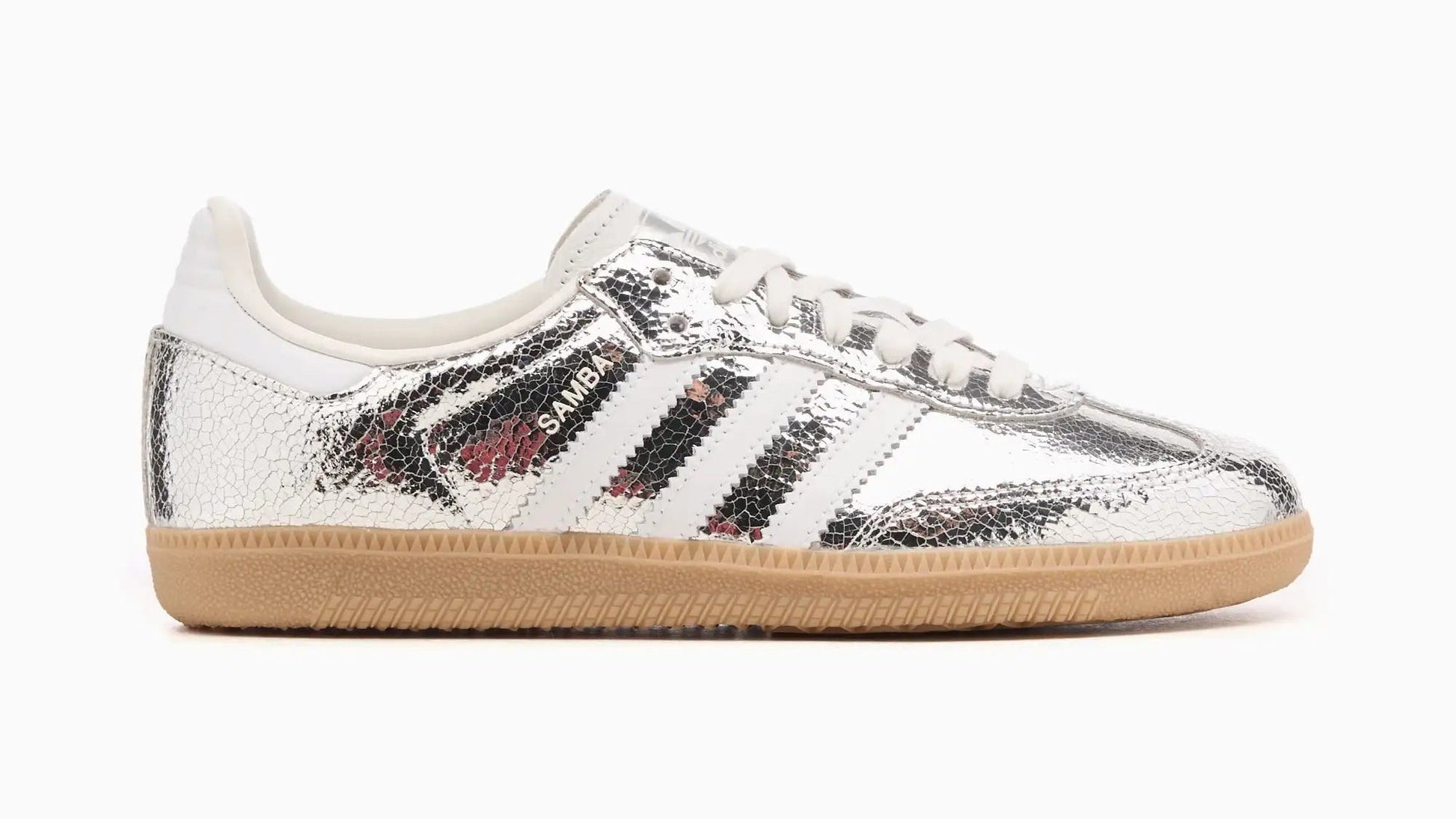 Tênis Adidas Samba Prateado Silver Metallic Cracked Leather Capa do Produto