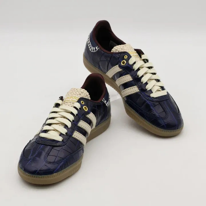 Tênis Azul Marinho Adidas Samba Wales Bonner Collegiate Navy Wonder Par Visto de Frente