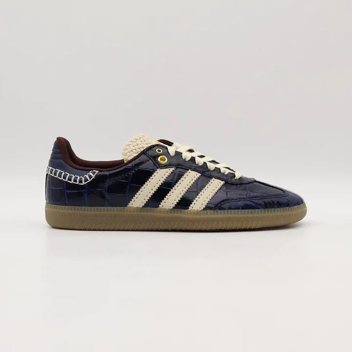 Tênis Azul Marinho Adidas Samba Wales Bonner Collegiate Navy Wonder Parte Lateral Direita