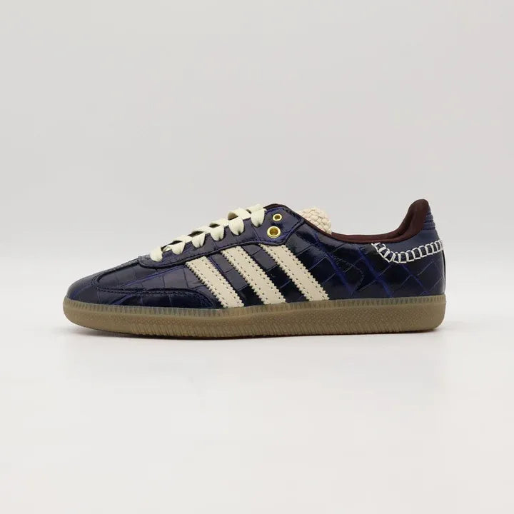 Tênis Azul Marinho Adidas Samba Wales Bonner Collegiate Navy Wonder Parte Lateral Esquerda