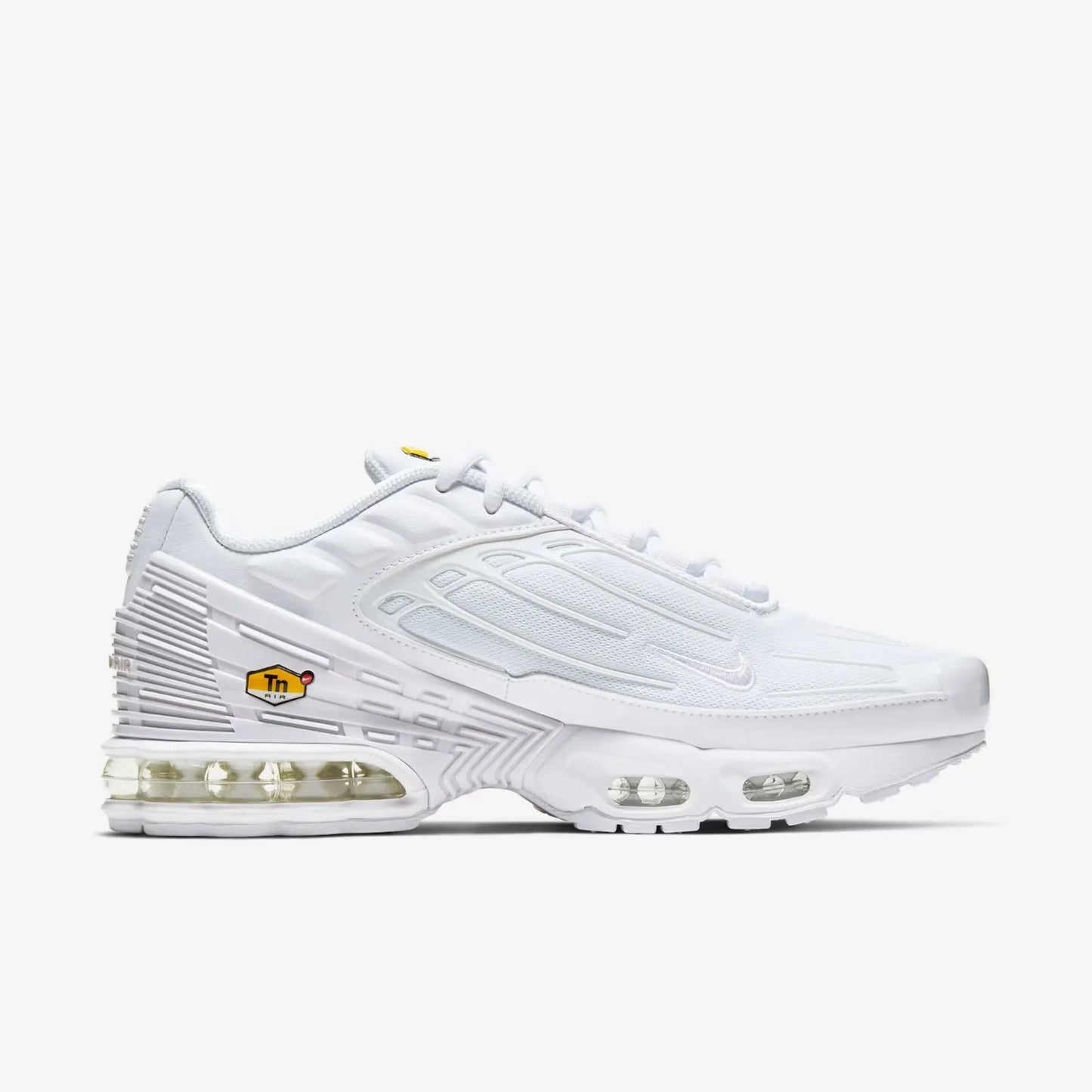 Air Max Plus 3 Triple White Parte Lateral Direita