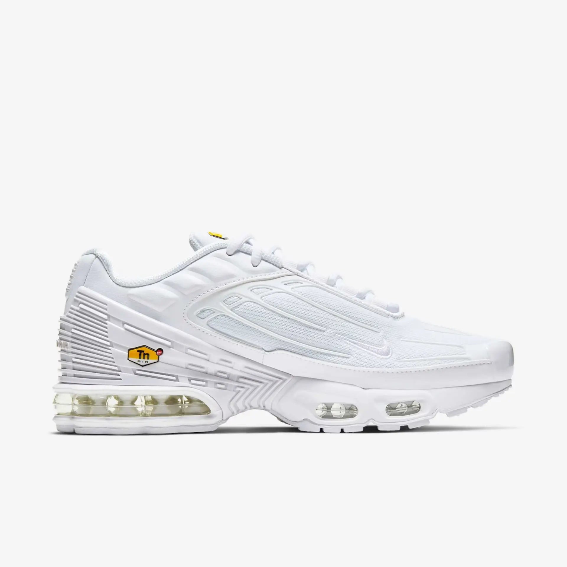 Air Max Plus 3 Triple White Parte Lateral Direita