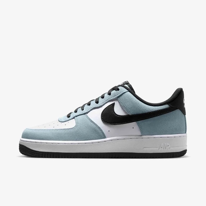 Tênis NIke Azul Camurca Air Force 1 Low Armoury Blue Parte Lateral Esquerda