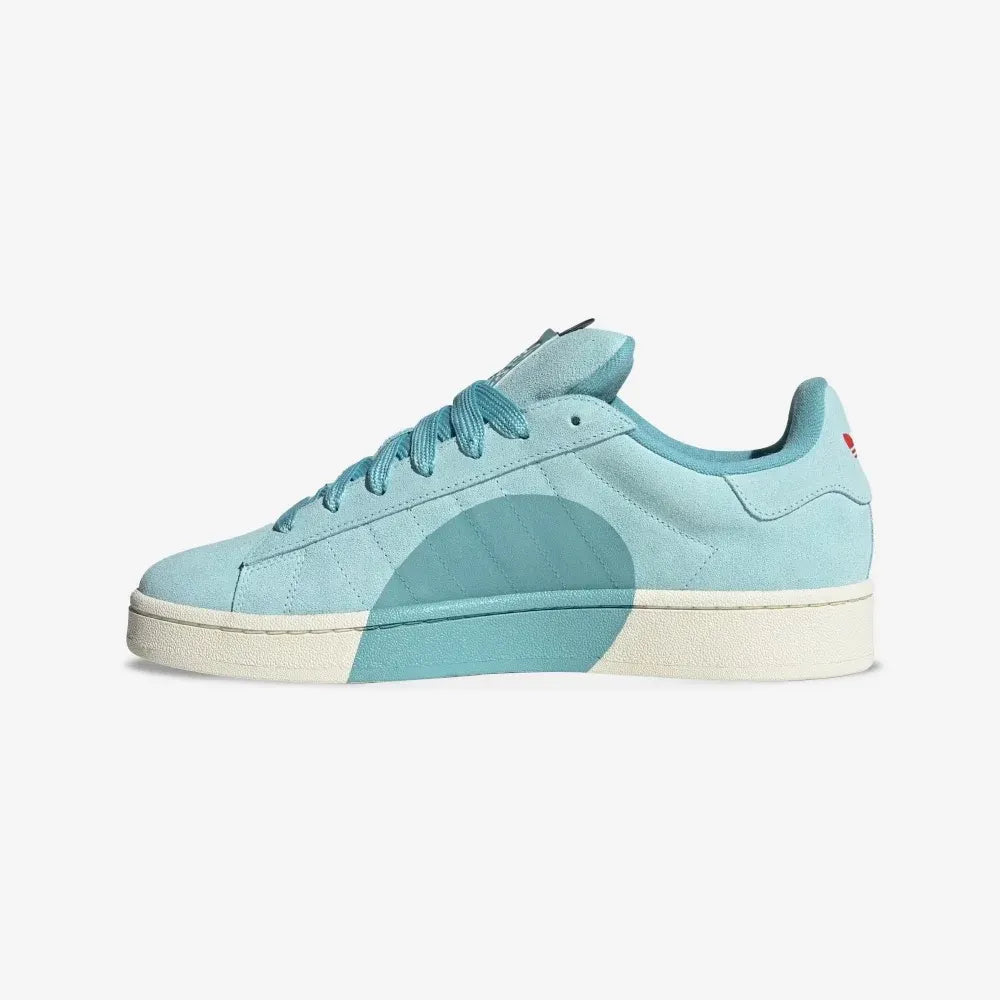 Tênis Azul Dia dos Namorados Adidas Campus 00s Valentine Day Blue Parte Lateral com Formato de Coracao