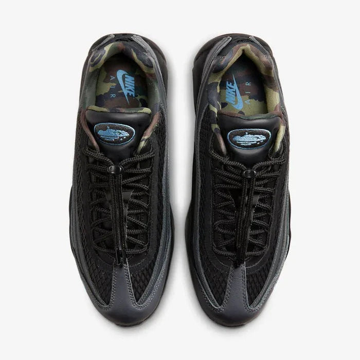 Tênis Preto com Azul Nike Air Max 95 Aegean Storm Par Visto Por Cima