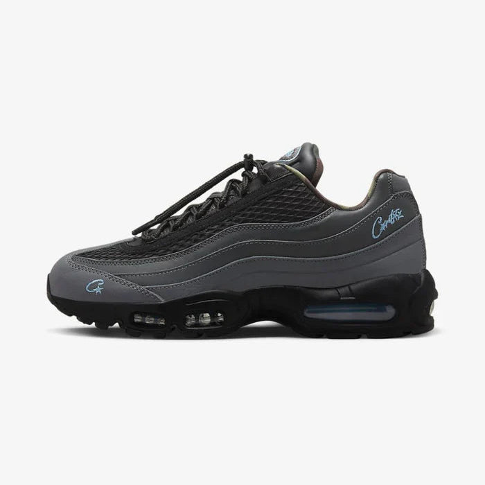 Tênis Preto com Azul Nike Air Max 95 Aegean Storm Parte Lateral Esquerda