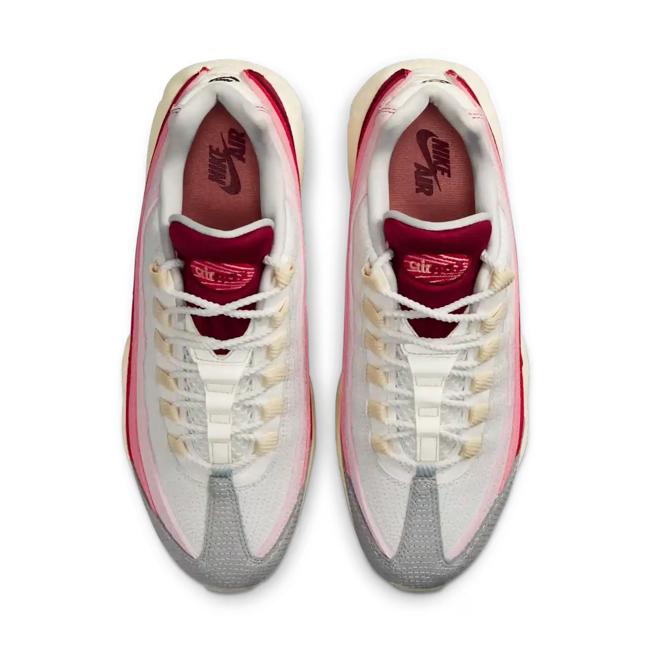 Tênis Bege com Rosa Nike Air Max 95 Anatomy Of Air Par Visto Por Cima