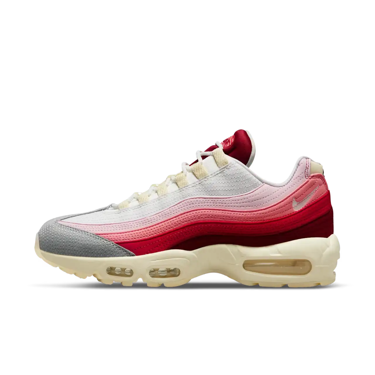 Tênis Bege com Rosa Nike Air Max 95 Anatomy Of Air Parte Lateral Esquerda