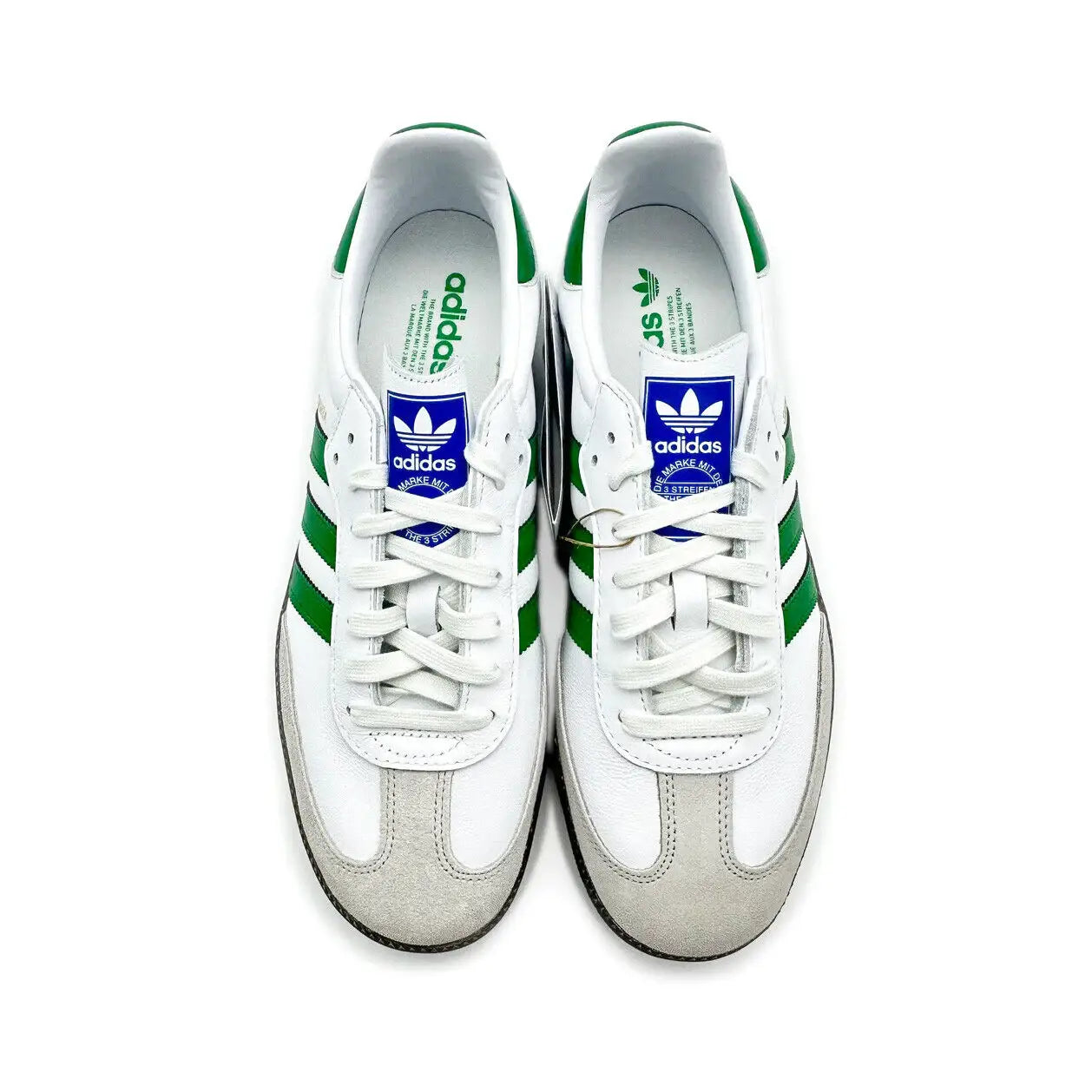 Tênis Branco com Verde Adidas Samba White Green Visto por Cima