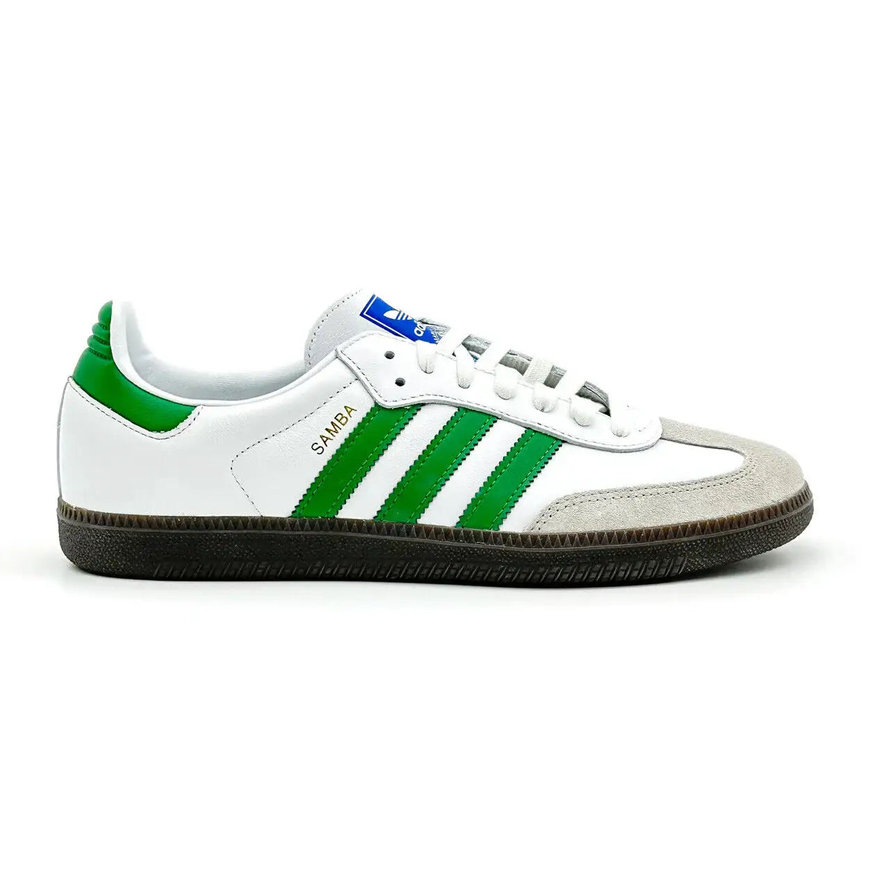 Tênis Branco com Verde Adidas Samba White Green Parte Lateral Direita
