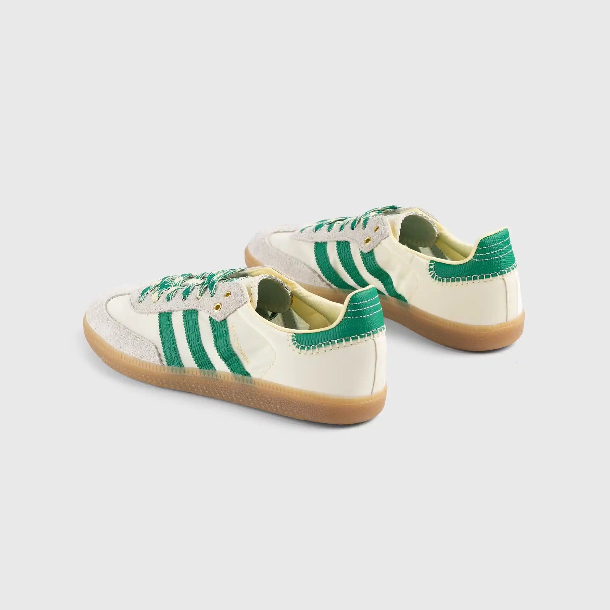 Adidas Samba x Wales Bonner Cream White Bold Green Par Visto pela Parte Traseira