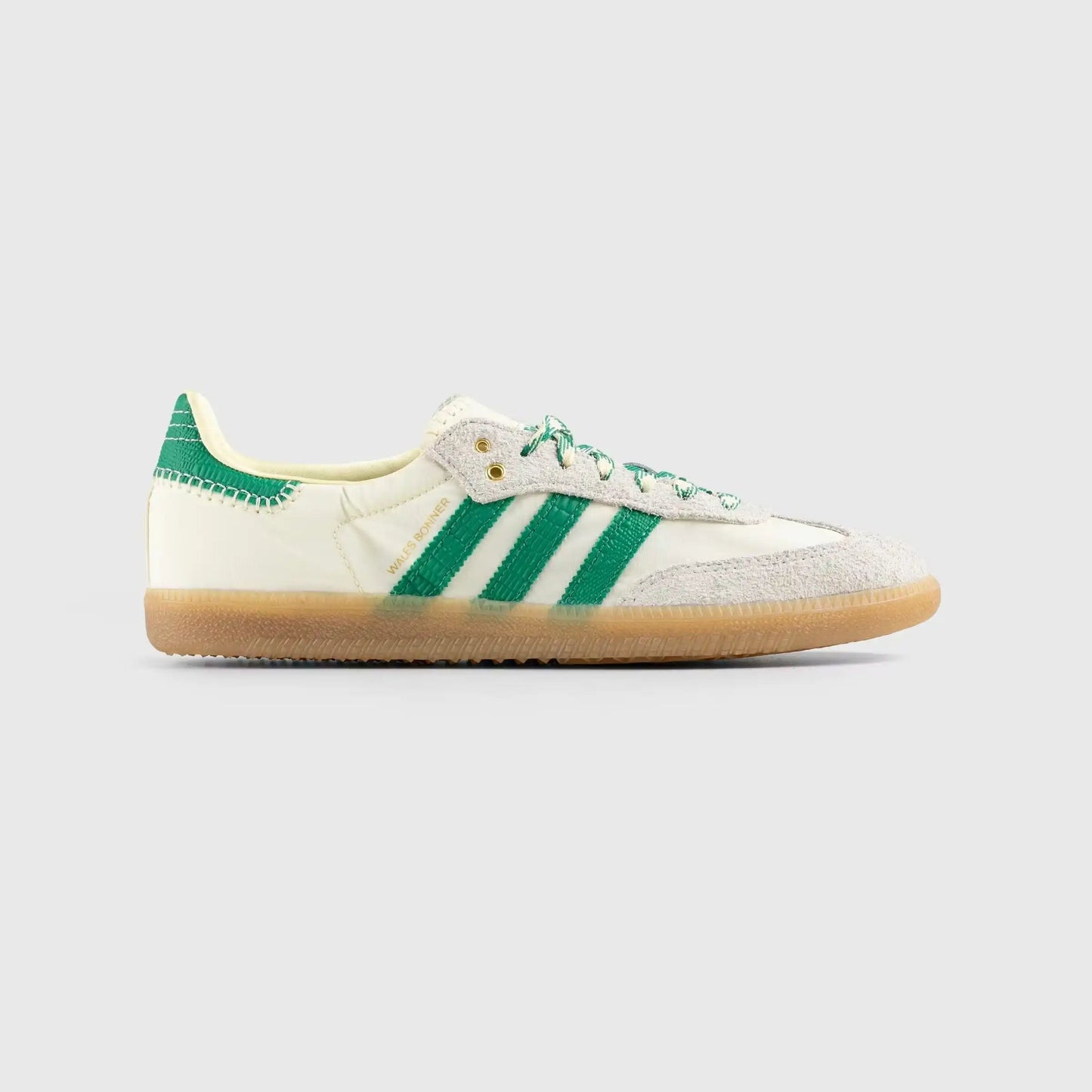 Adidas Samba x Wales Bonner Cream White Bold Green Parte Lateral Direita