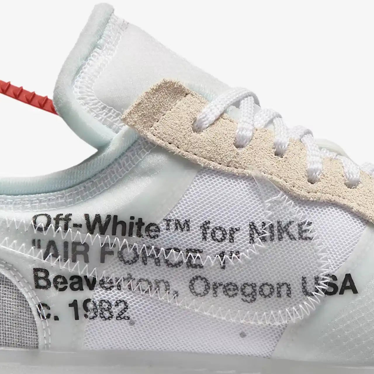 Nike Air Force 1 Low Off White The Ten Detalhes da Escritura Off White