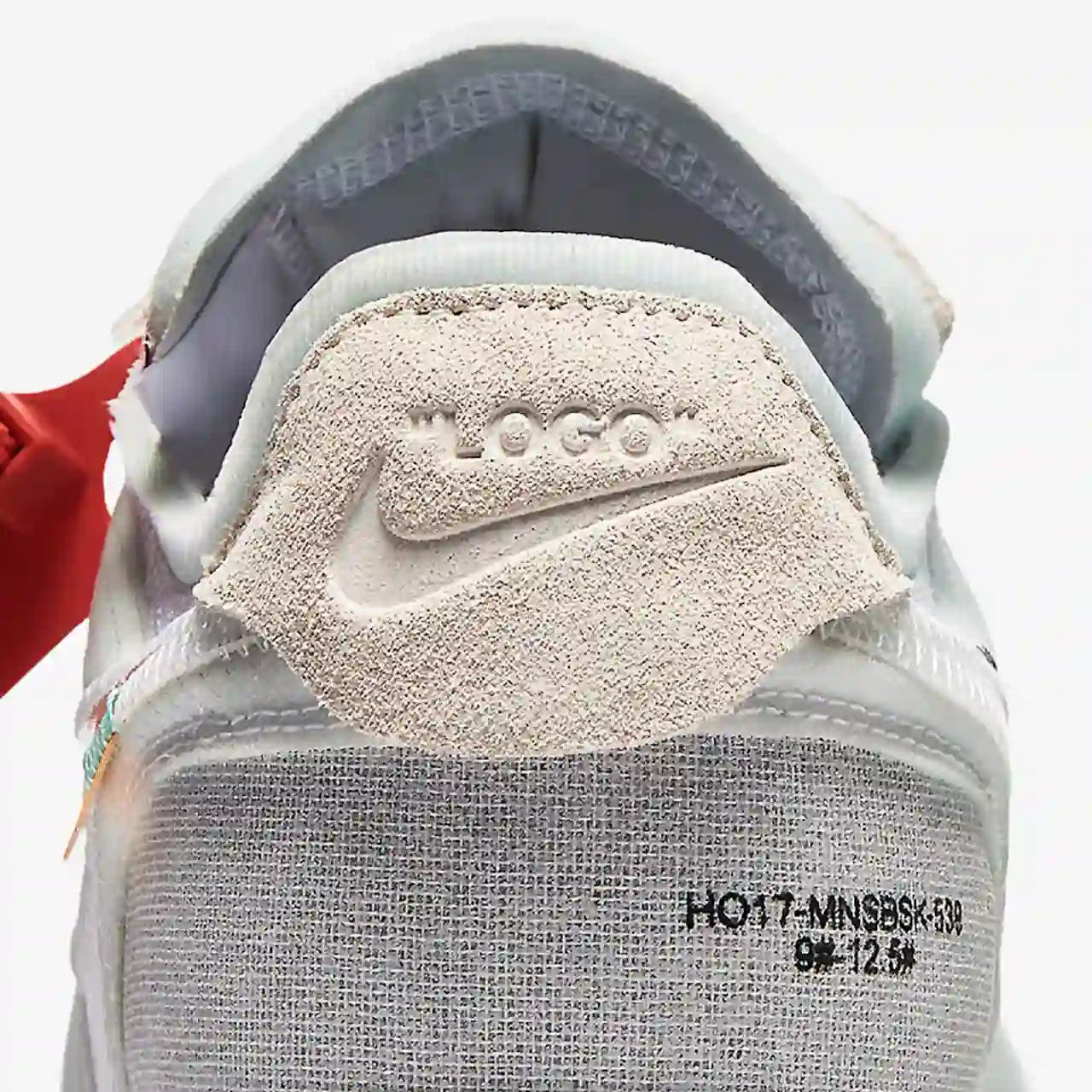 Nike Air Force 1 Low Off White The Ten Detalhes Traseiros Escrito Logo 