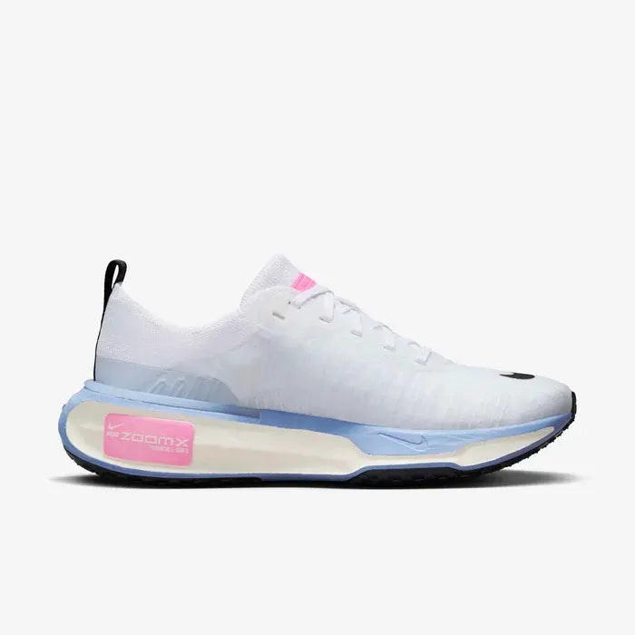 Tênis de Corrida Branco Nike Invincible Run 3 White Cobalt Bliss Parte Lateral Direita
