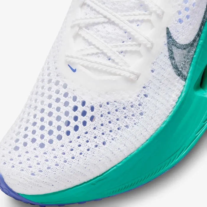 Tênis de Corrida Nike Air Zoom Vaporfly NEXT% 3  White Jade Ice Parte Frontal em Detalhes