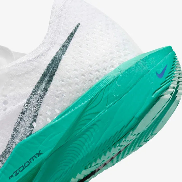 Tênis de Corrida Nike Air Zoom Vaporfly NEXT% 3  White Jade Ice Parte Traseira em Detalhes