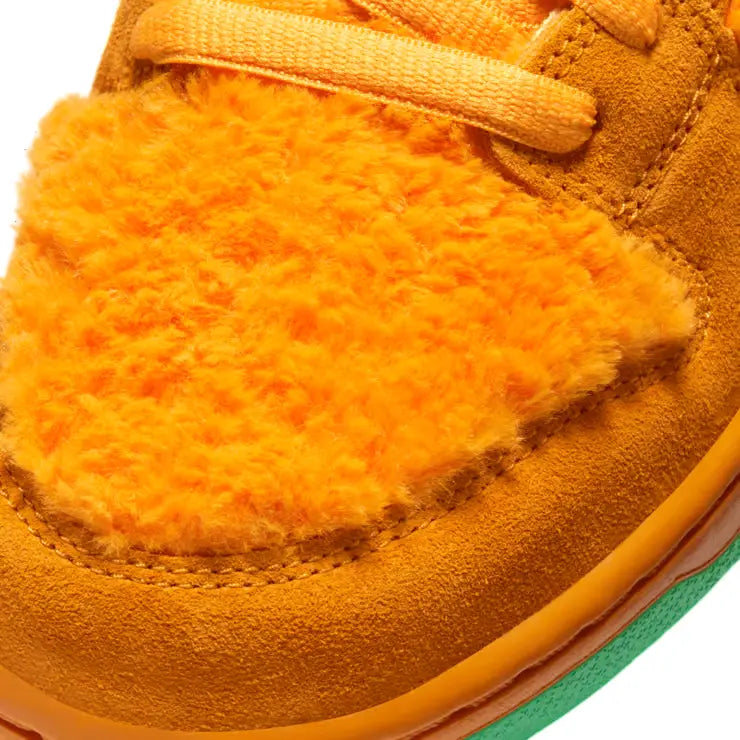 Tênis Laranja Nike Dunk Low Grateful Dead Detalhes do Pelo Laranja