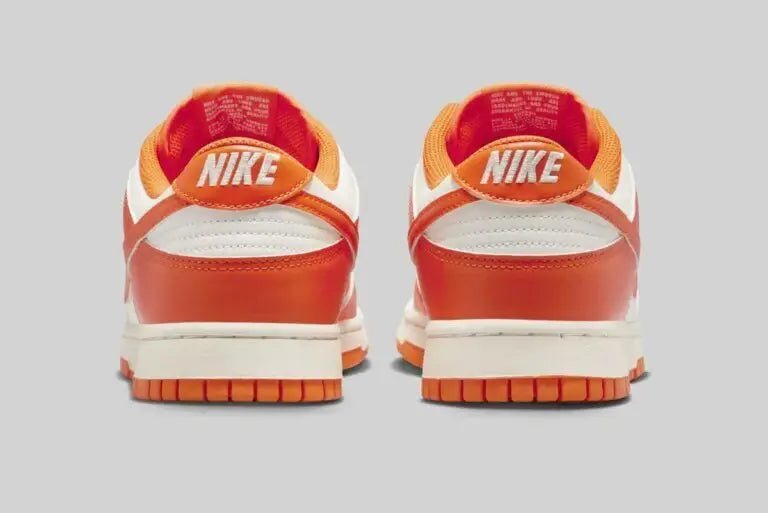 Tenis Laranja Nike Dunk Low Syracuse Vista Traseira