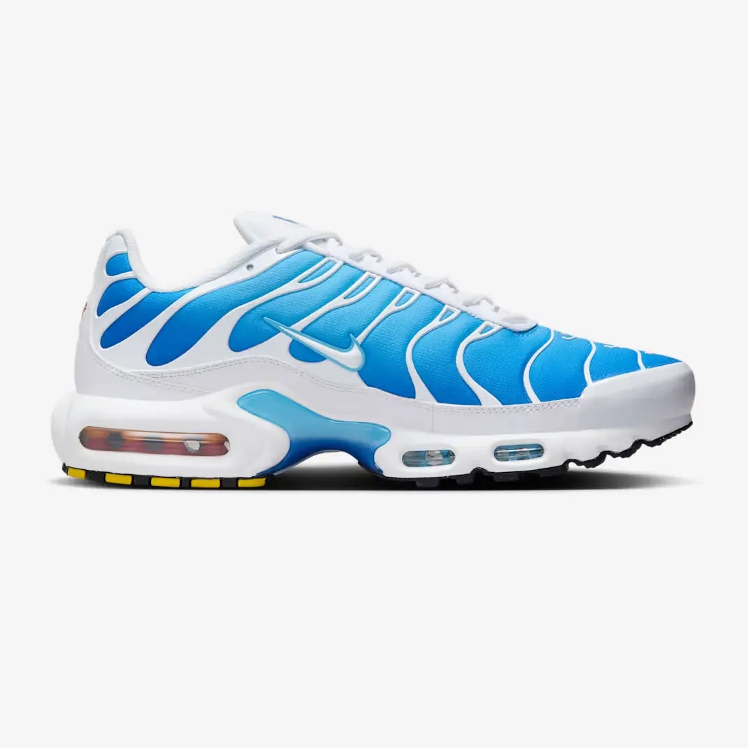Tênis Azul com Branco Nike Air Max TN Plus Battle Blue Parte Lateral Direita