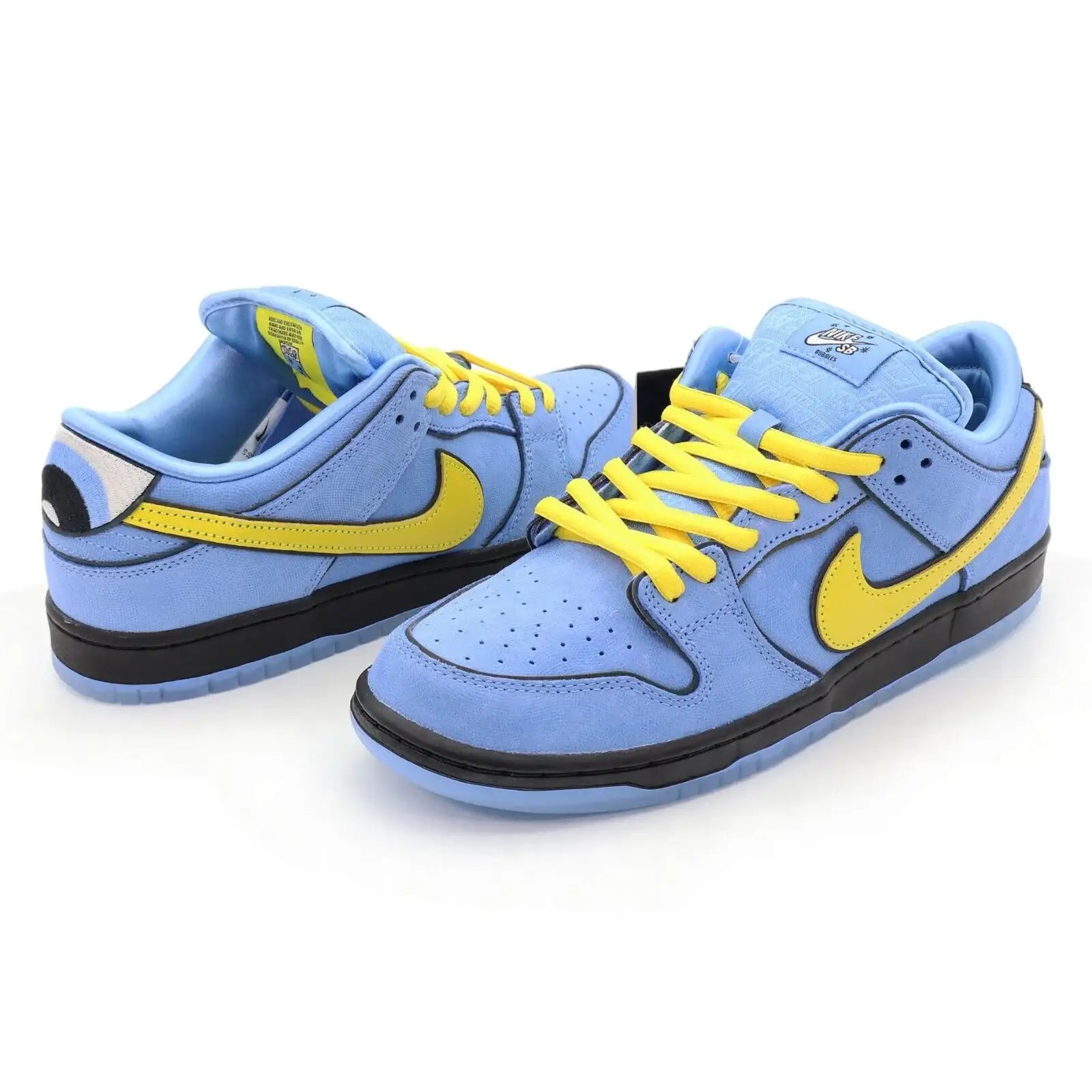 Tênis Nike Azul Dunk Low Meninas Super Poderosas Lindinha Par Visto de Lado