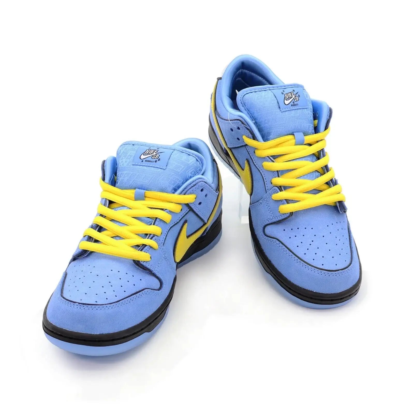 Tênis Nike Azul Dunk Low Meninas Super Poderosas Lindinha Par Visto de Frente