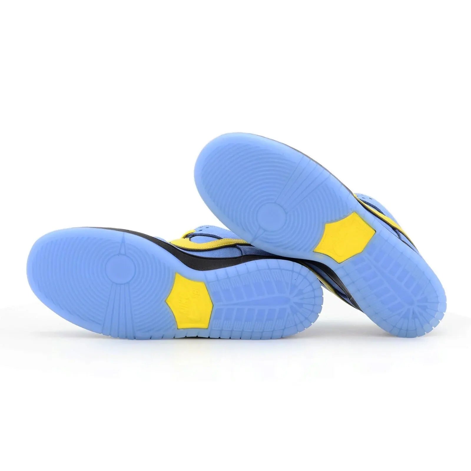 Tênis Nike Azul Dunk Low Meninas Super Poderosas Lindinha Vista do Solado Azul