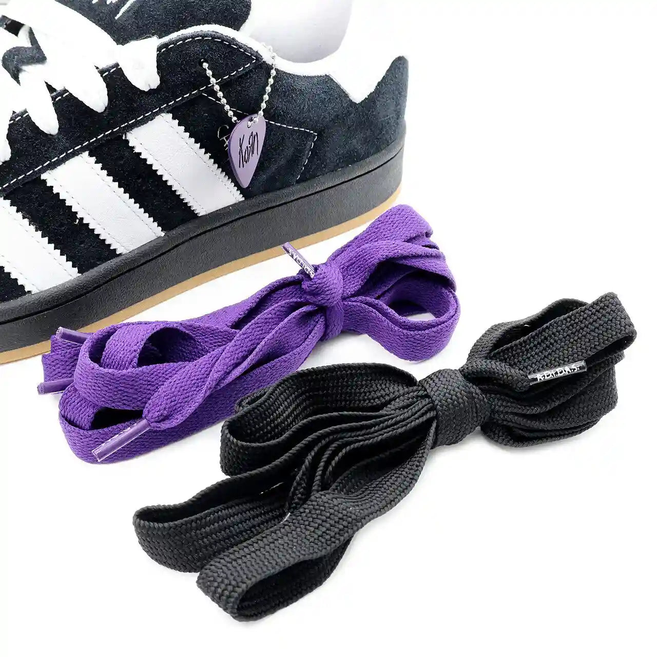 Tênis Preto Adidas Campus 00s Korn com Cadarcos Extras Roxo e Preto