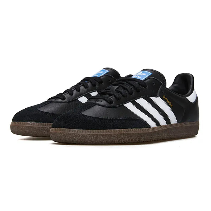 Tênis Preto Adidas Samba Black White Par Visto de Frente