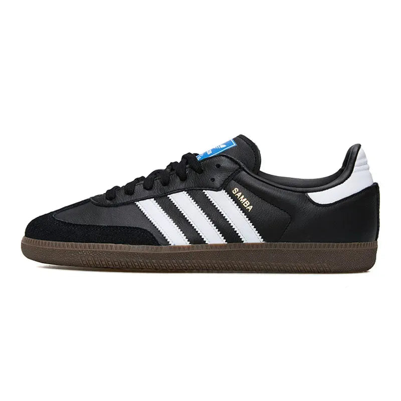 Tênis Preto Adidas Samba Black White Parte Lateral Esquerda