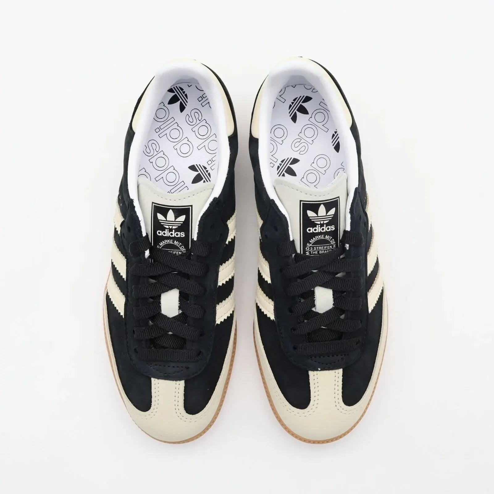 Tênis Preto com Bege Adidas Samba  Black Wonder Par Visto por Cima