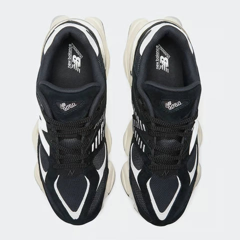 Tênis Preto New Balance 9060 Black White Par Visto por Cima