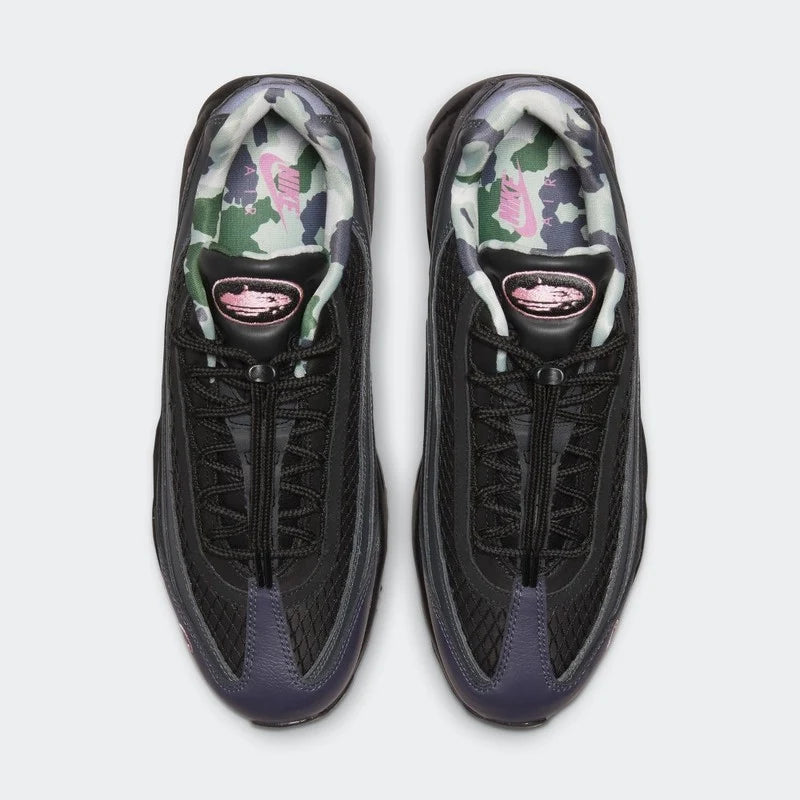 Tênis Azul com Rosa Nike Corteiz Air Max 95 Pink Beam Par Visto Por Cima