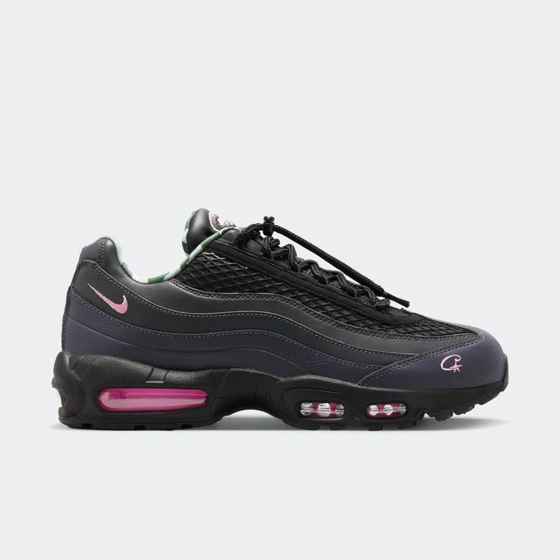 Tênis Azul com Rosa Nike Corteiz Air Max 95 Pink Beam Parte Lateral Direita