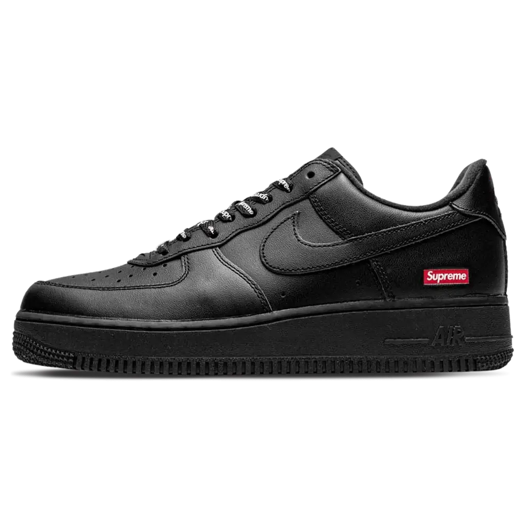 Nike Air Force 1 Low Supreme Black Parte Lateral Esquerda