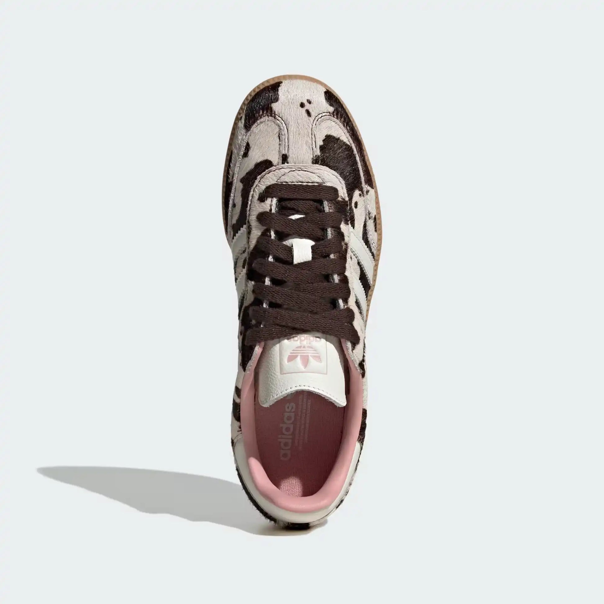 Tênis Rosa com Marrom Adidas Samba OG Cow Print Visto por Cima