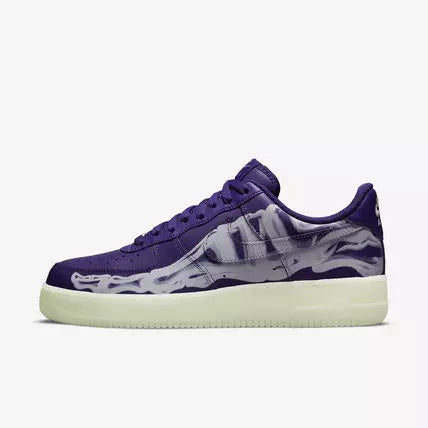 Tênis Roxo Nike Air Force 1 Skeleton Purple Parte Lateral Esquerda