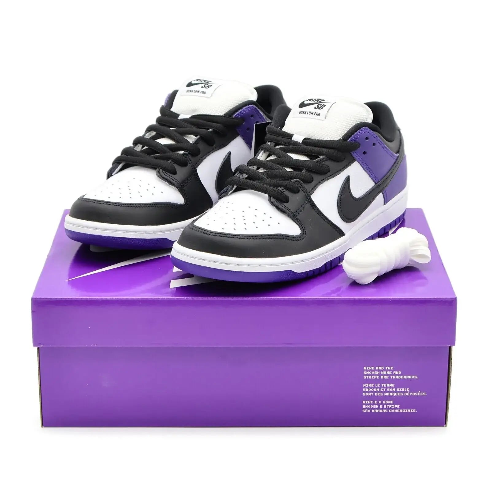 Tenis Roxo Nike Dunk Low Court Purple Em Cima da Caixa