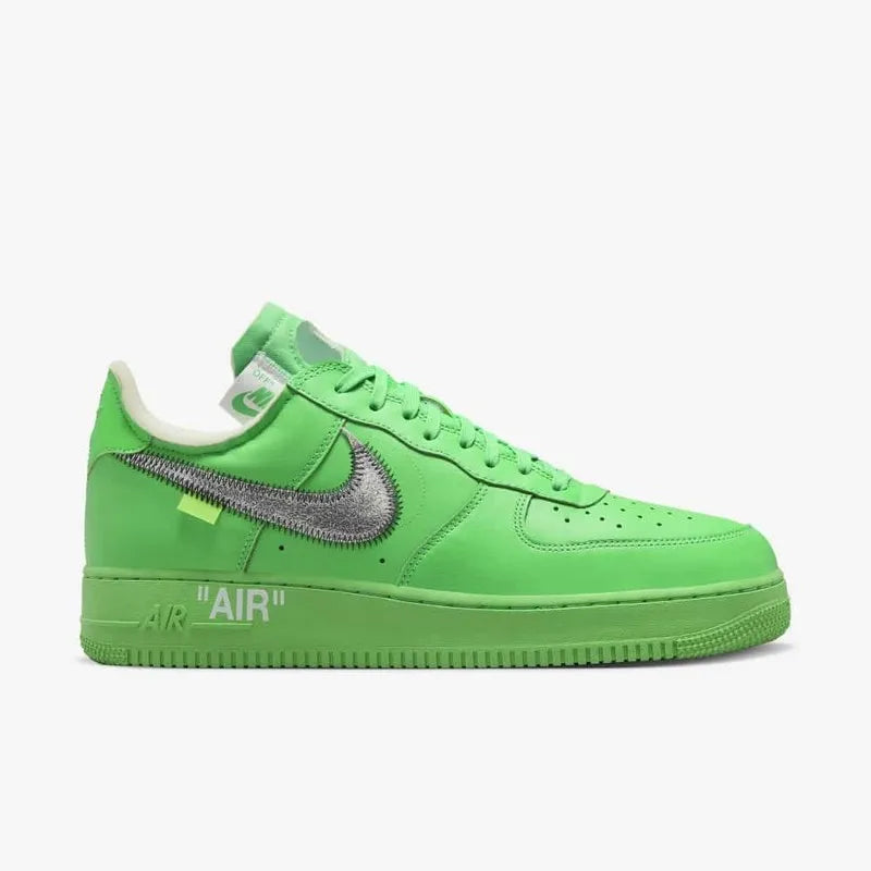 Tênis Verde Nike Air force 1 Low Off White Light Green Spark Parte Lateral Direita