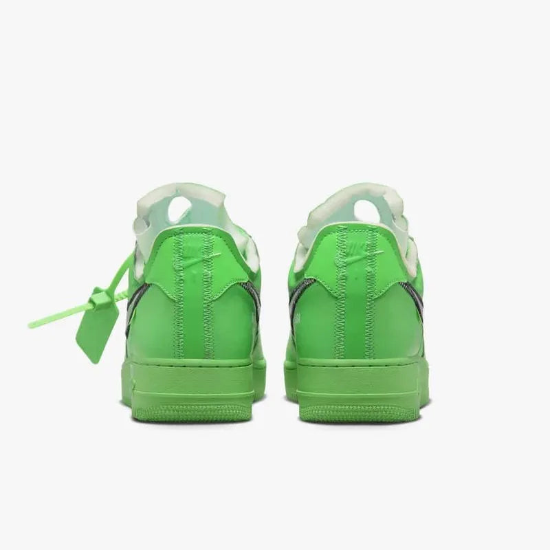 Tênis Verde Nike Air force 1 Low Off White Light Green Spark Parte Traseira em Detalhes