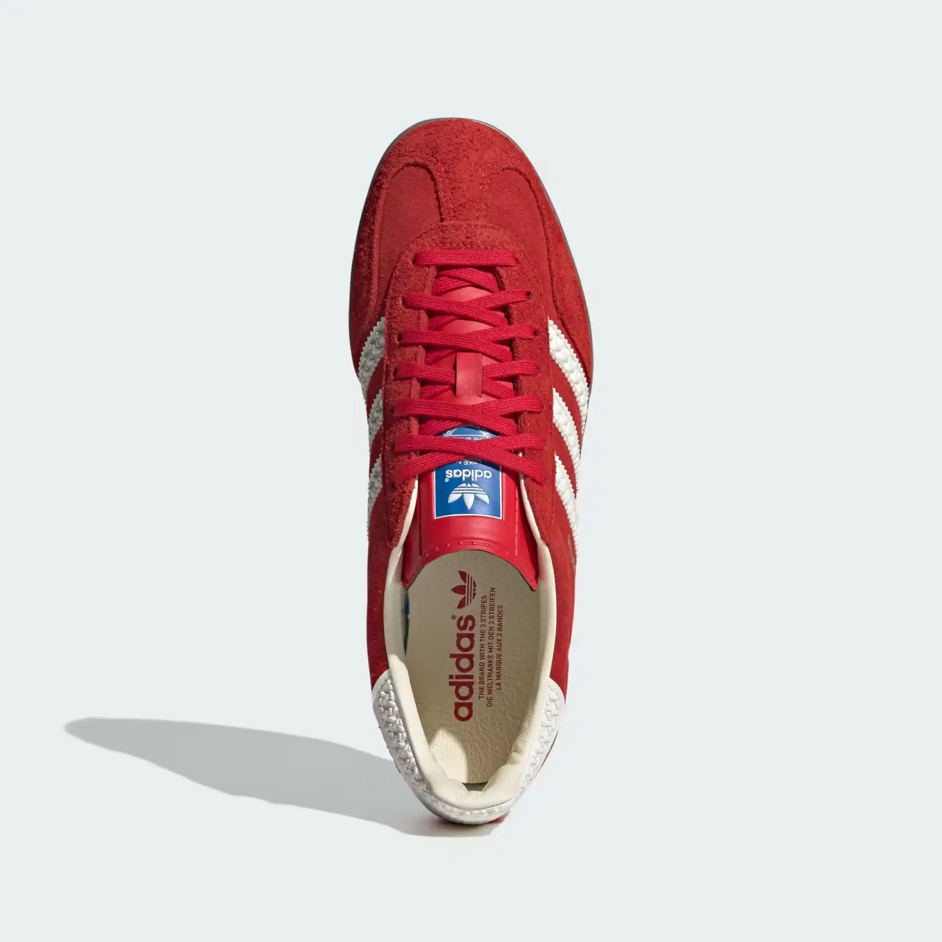 Tênis Vermelho Adidas Gazelle Indoor Red White Vermelho Par Visto por Cima