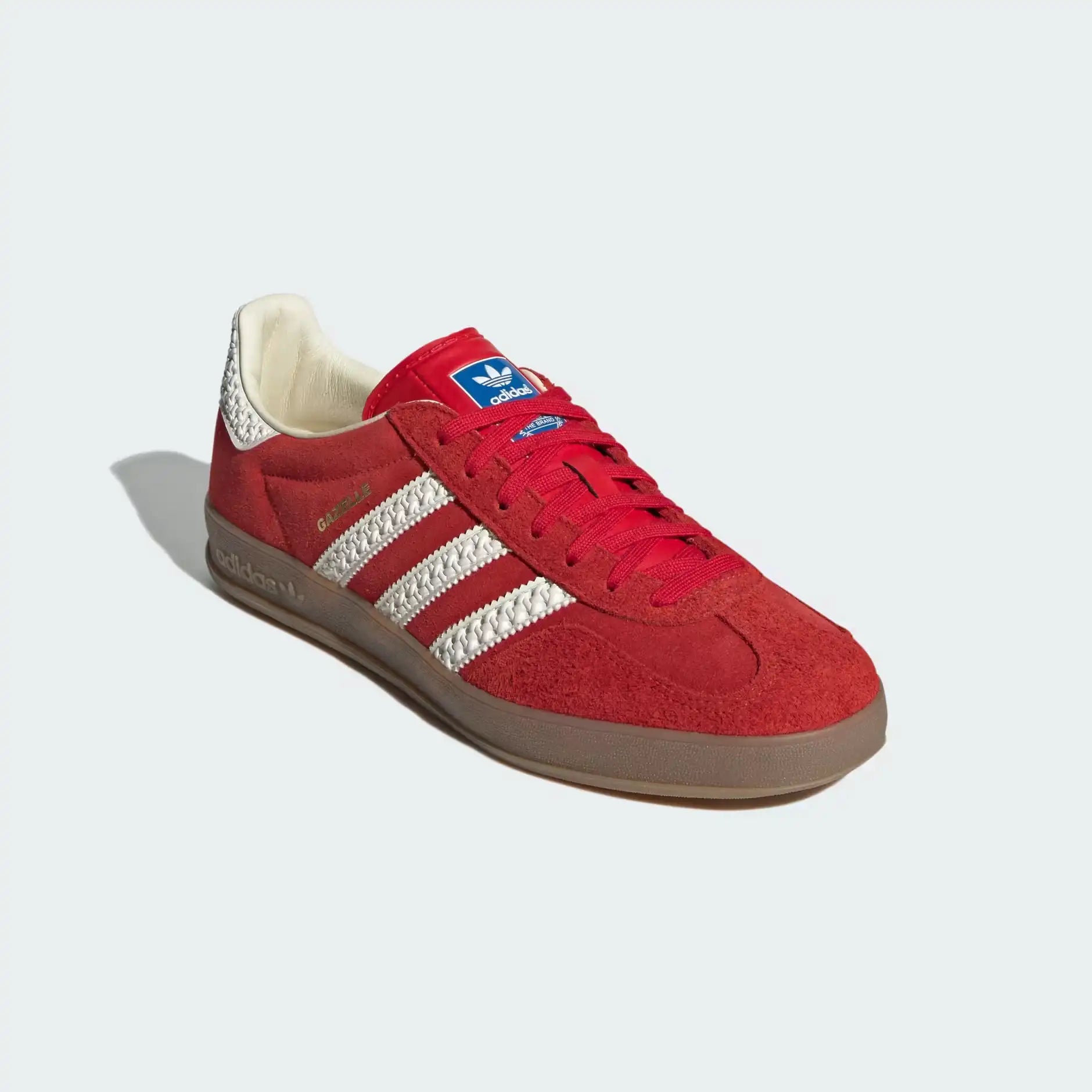 Tênis Vermelho Adidas Gazelle Indoor Red White Vermelho Visto de Frente